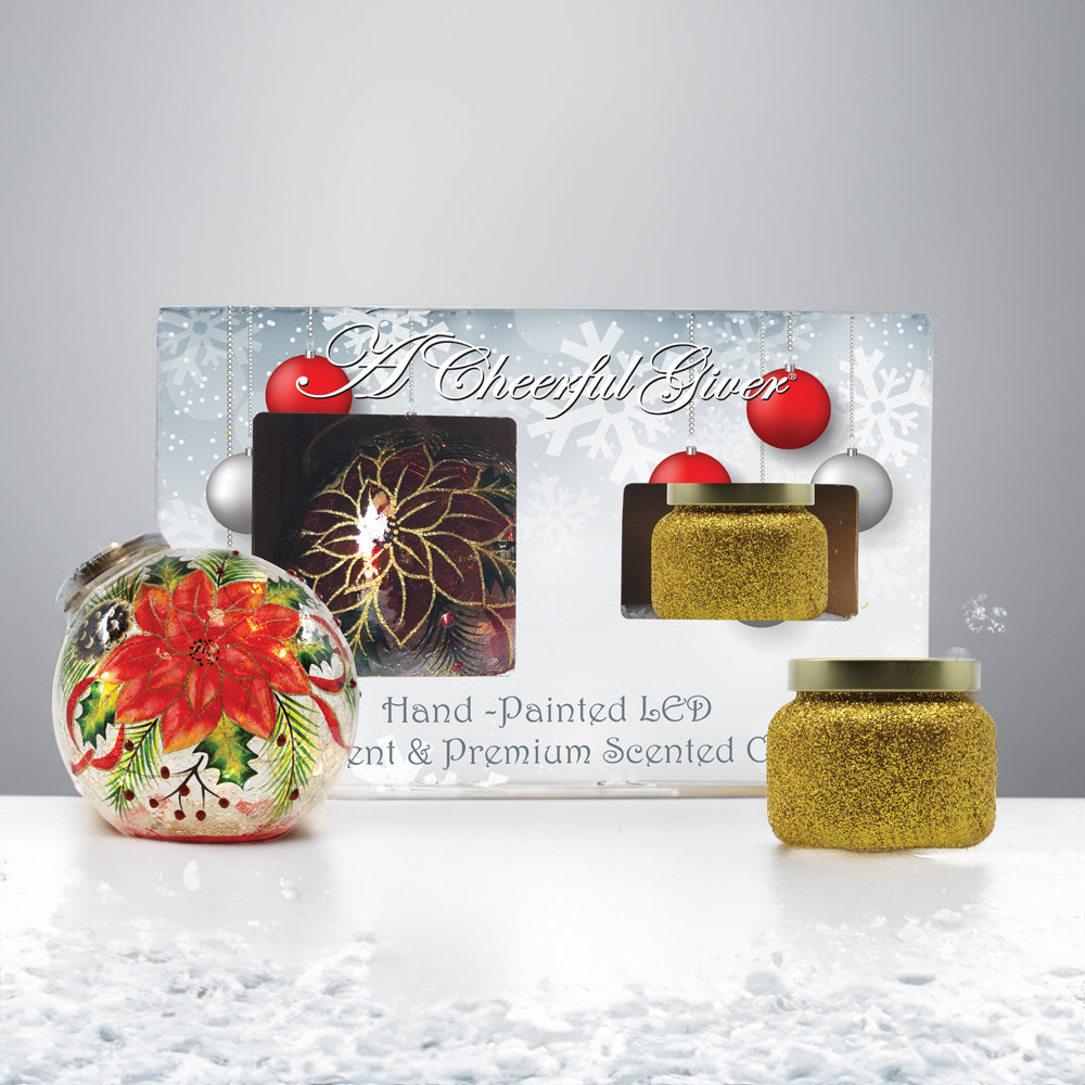 Poinsettia Ornament & Christmas Cookie - Gift Set