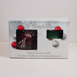 Candy Cane Ornament & Holly Tree - Gift Set