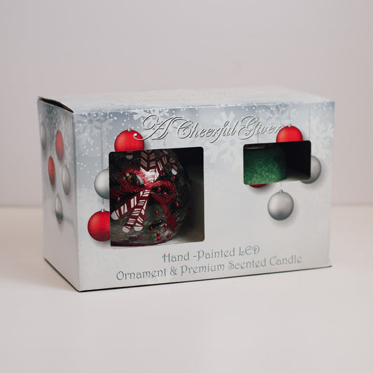 Candy Cane Ornament & Holly Tree - Gift Set