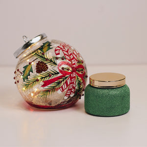 Candy Cane Ornament & Holly Tree - Gift Set