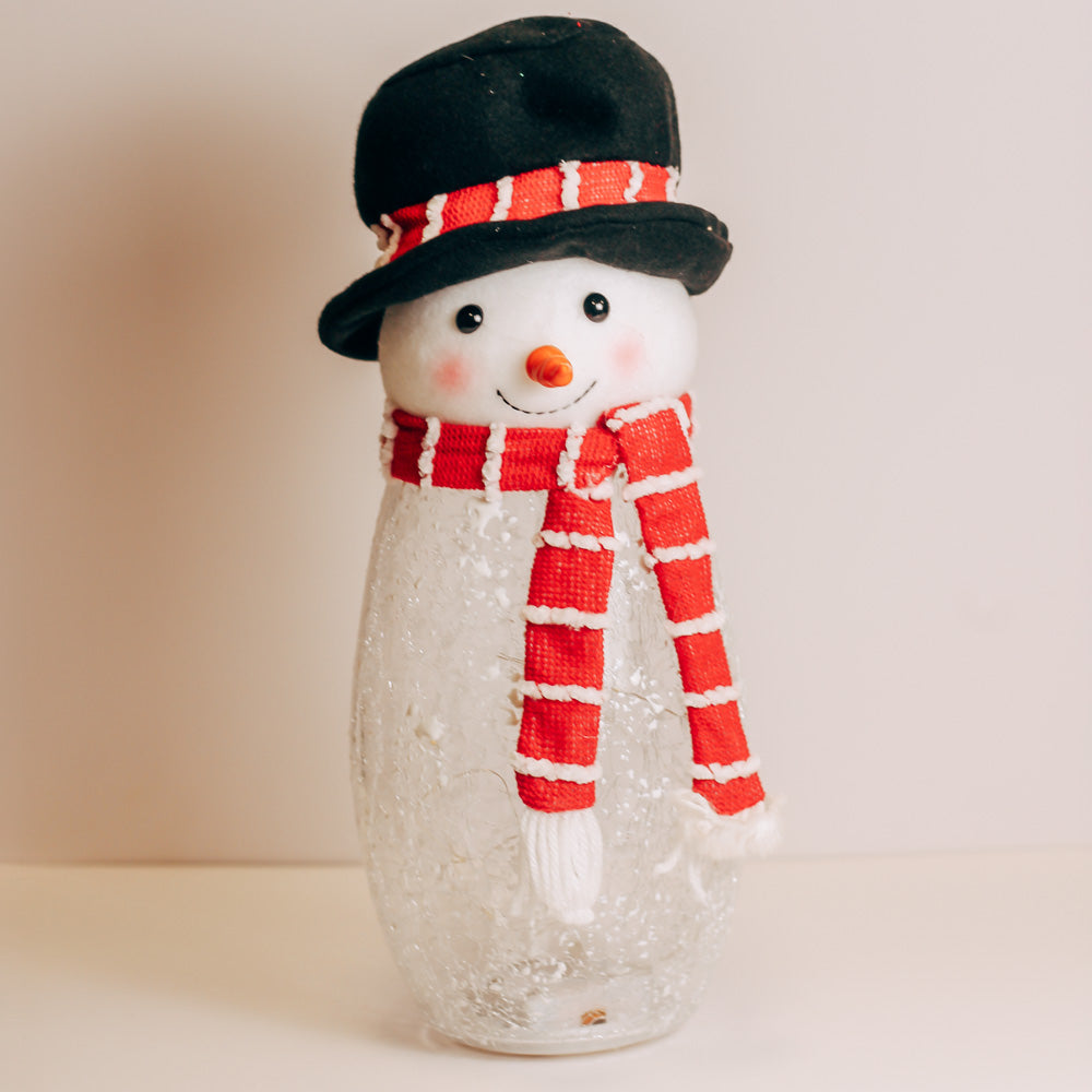 Snowman with Top Hat Plush Red