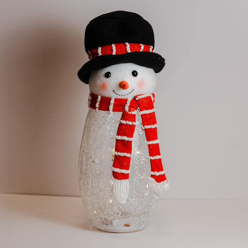 Snowman with Top Hat Plush Red