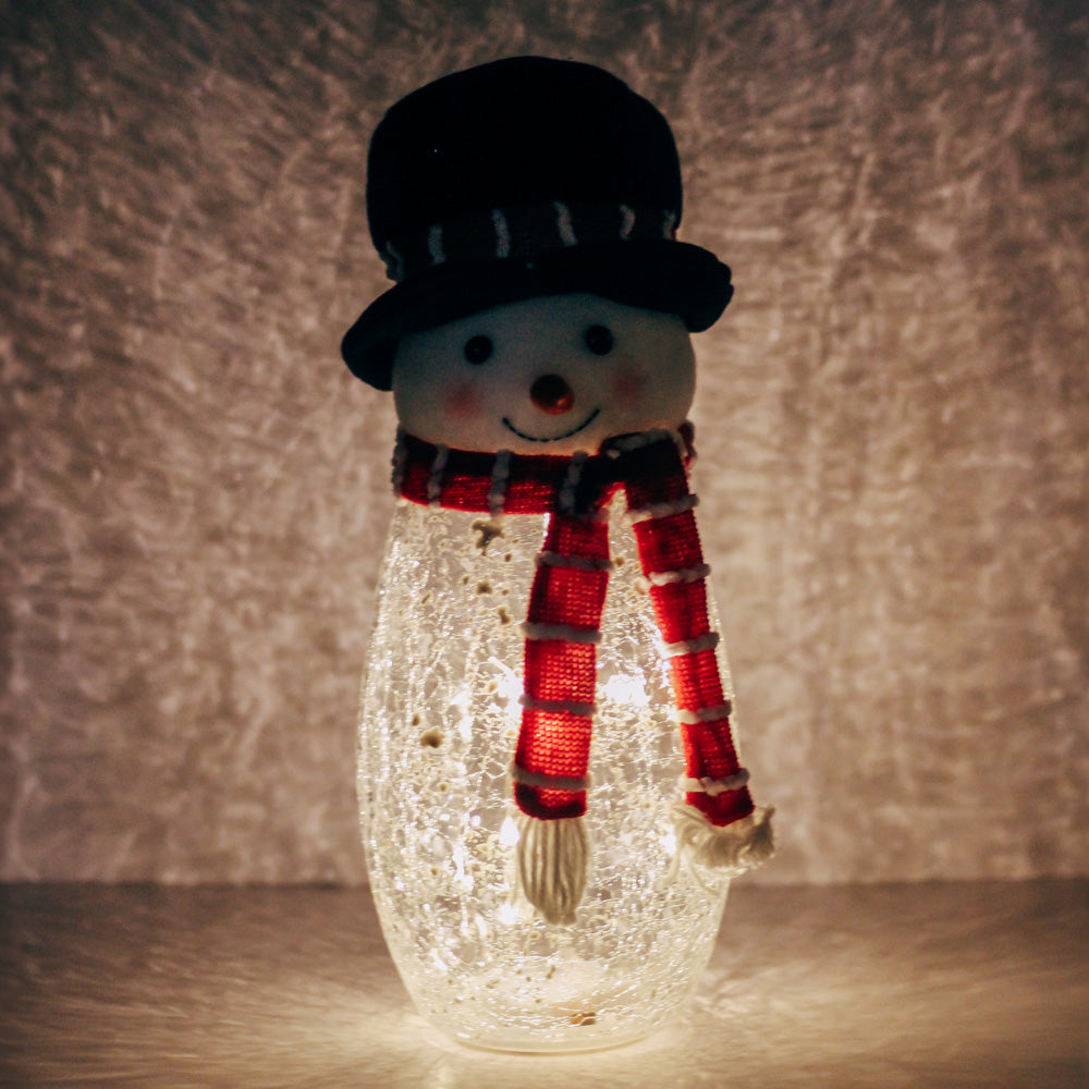 Snowman with Top Hat Plush Red Winter Home Decor A Cheerful Giver