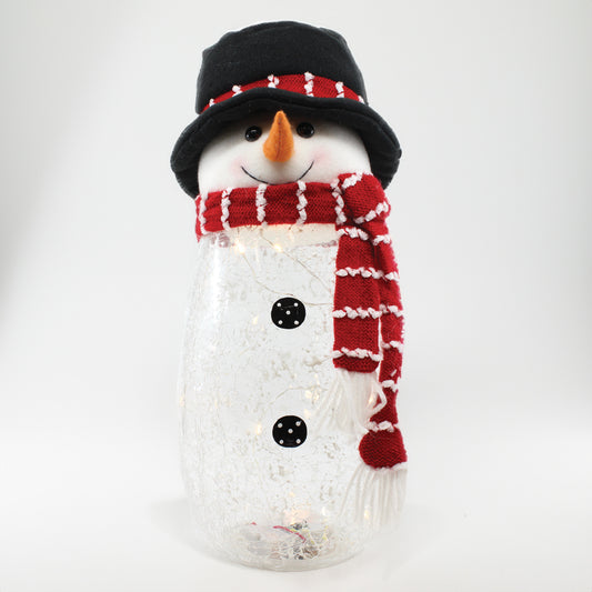 Snowman with Top Hat Plush Red