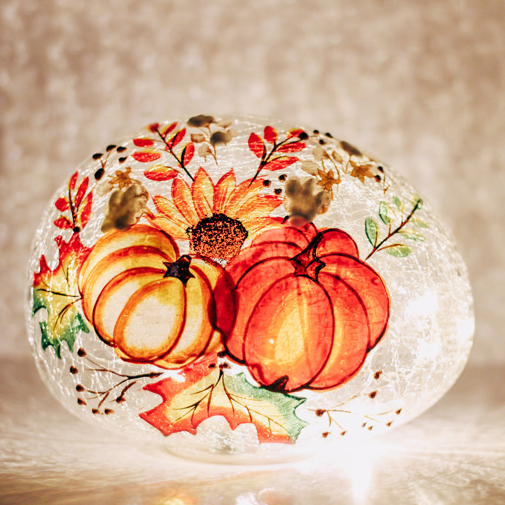 Pumpkin Patch - Crackle Glass Egg