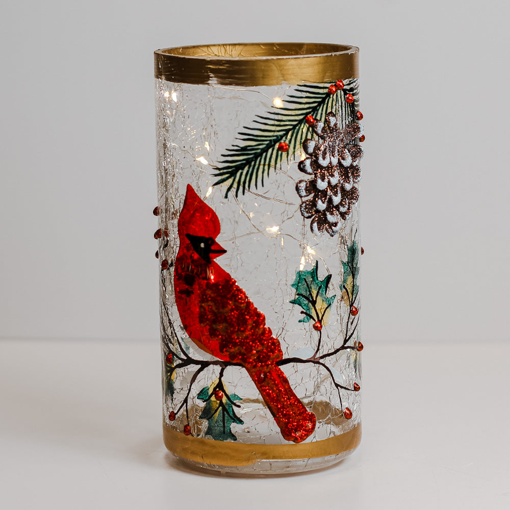 Cardinal - Crackle Glass Pillar