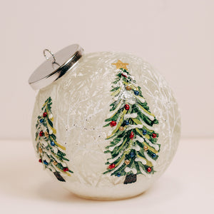 Christmas Tree - Crackle Glass Ornament