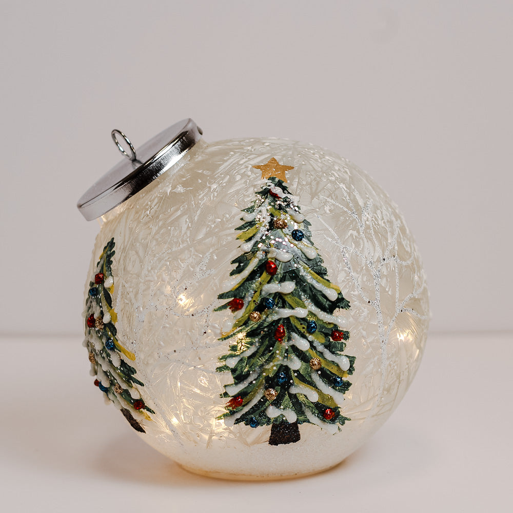 Christmas Tree - Crackle Glass Ornament