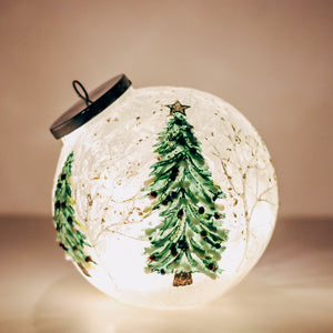 Christmas Tree - Crackle Glass Ornament