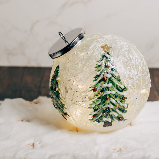 Christmas Tree - Crackle Glass Ornament