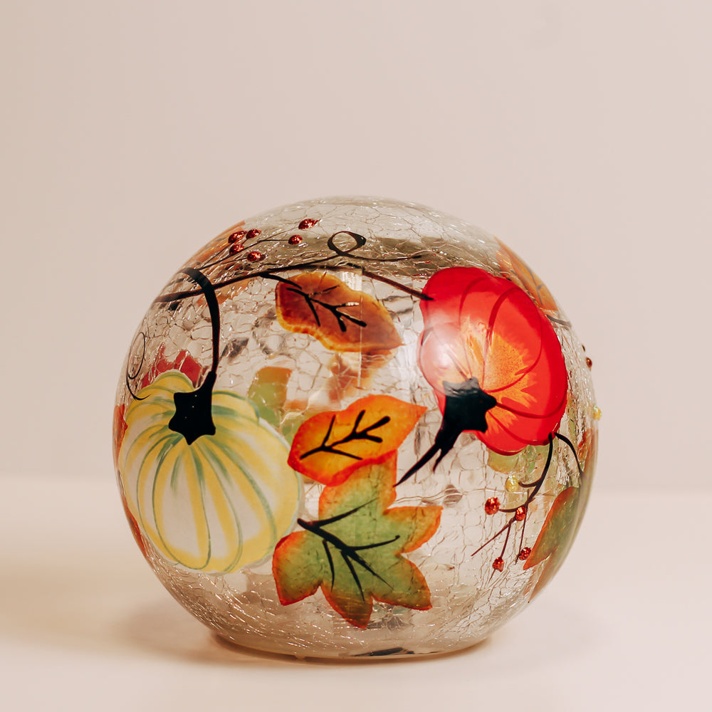 a cheerful giver Pumpkin Patch - Crackle Glass Orb
