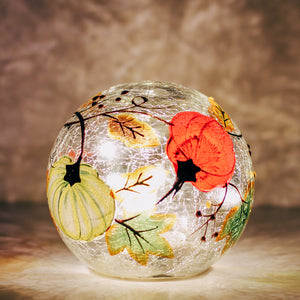 Pumpkin Patch - Crackle Glass Orb