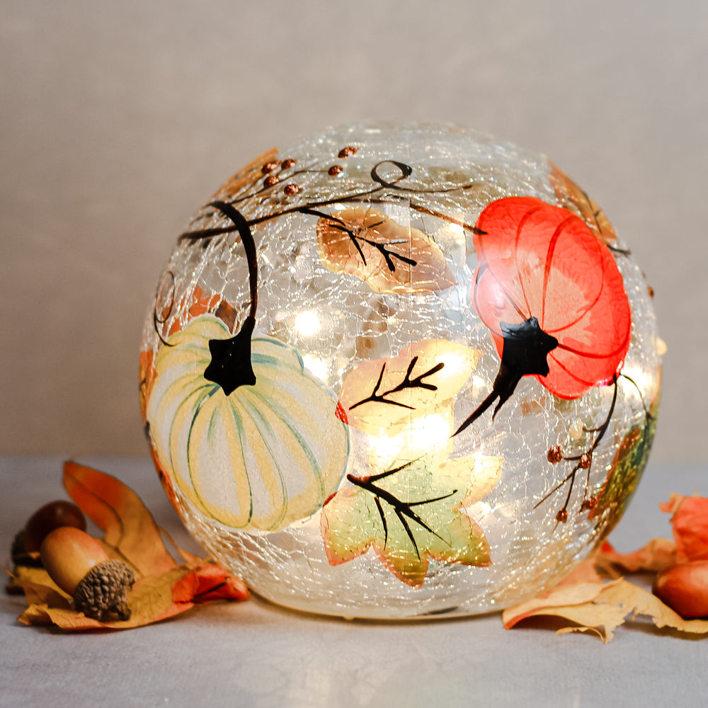 Pumpkin Patch - Crackle Glass Orb