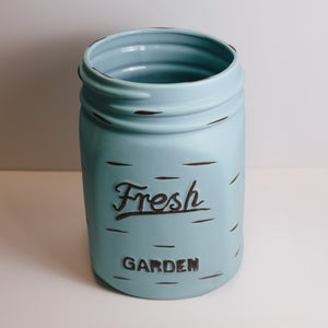 Aqua - Mason Jar Planter