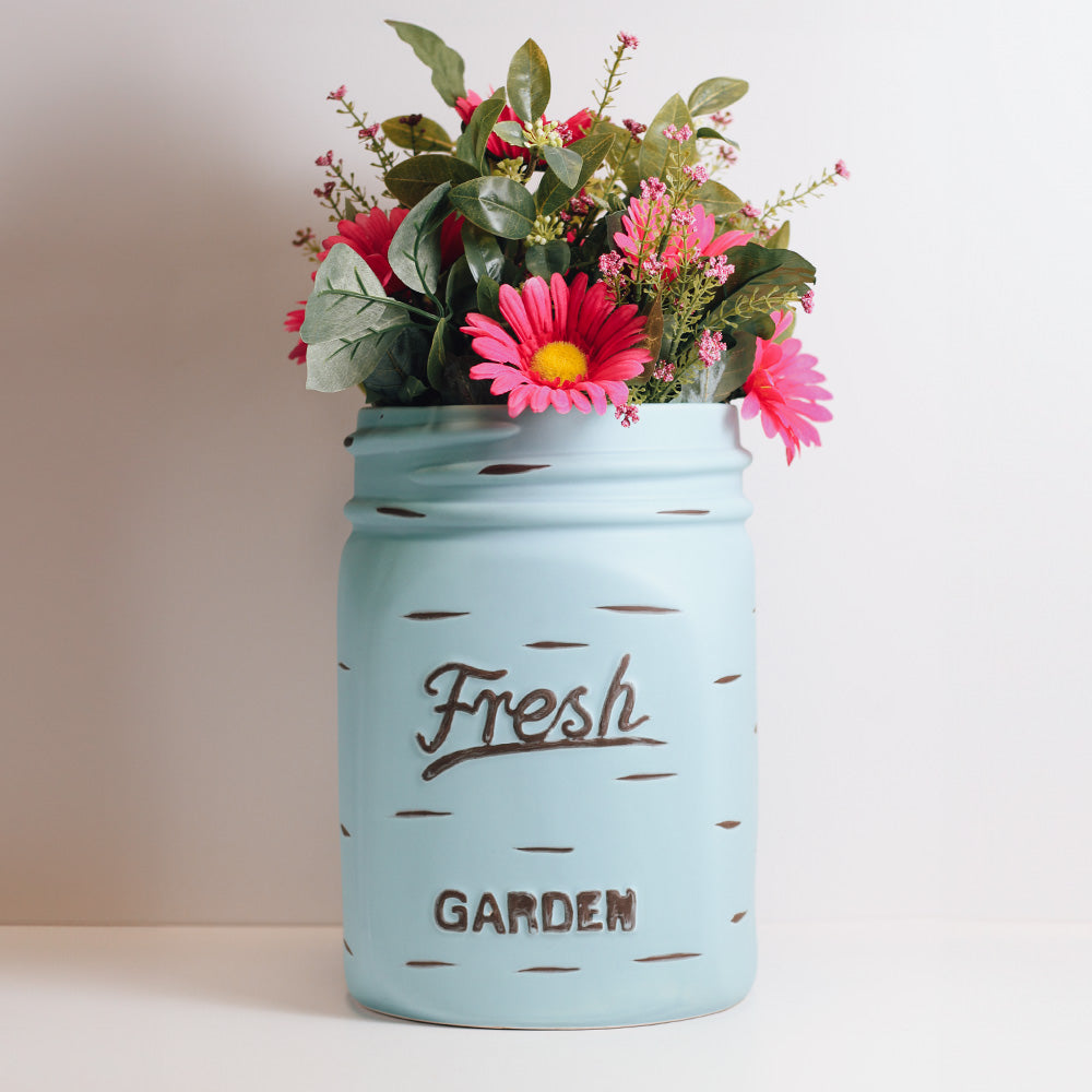 Aqua - Mason Jar Planter