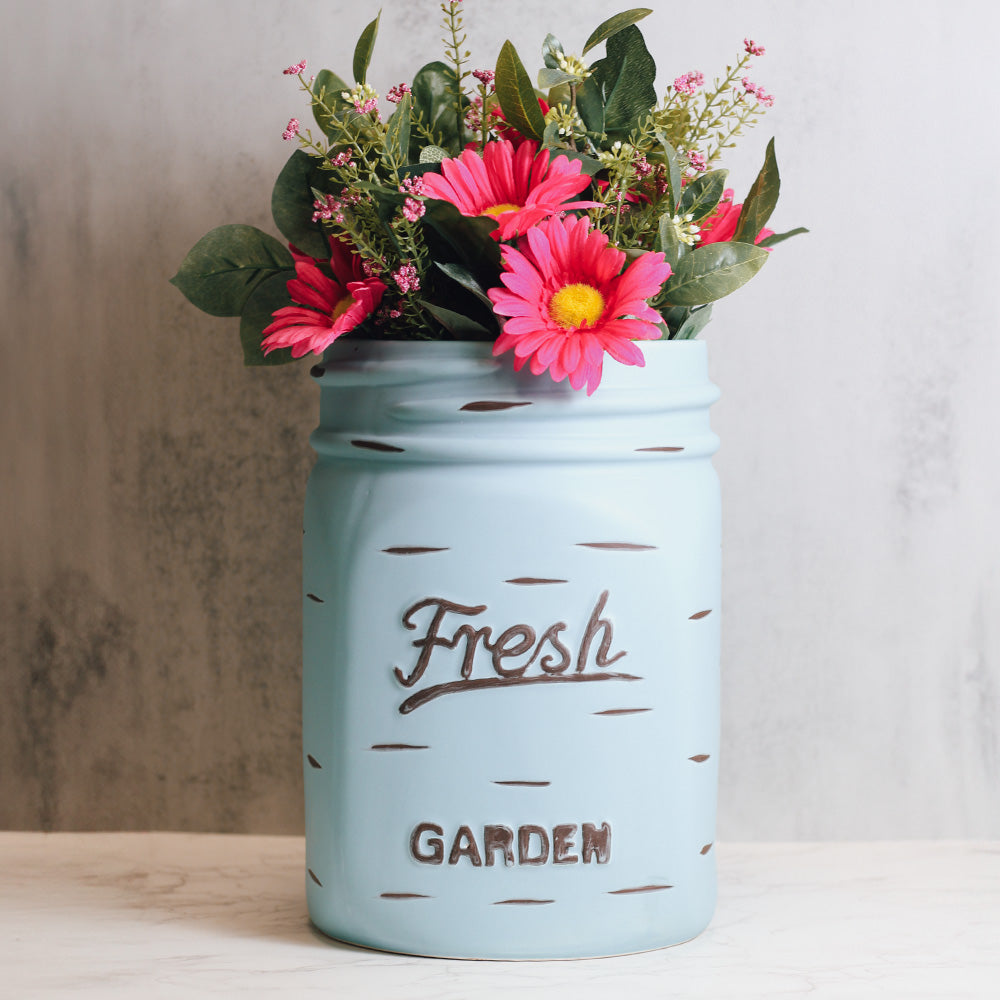 Aqua - Mason Jar Planter