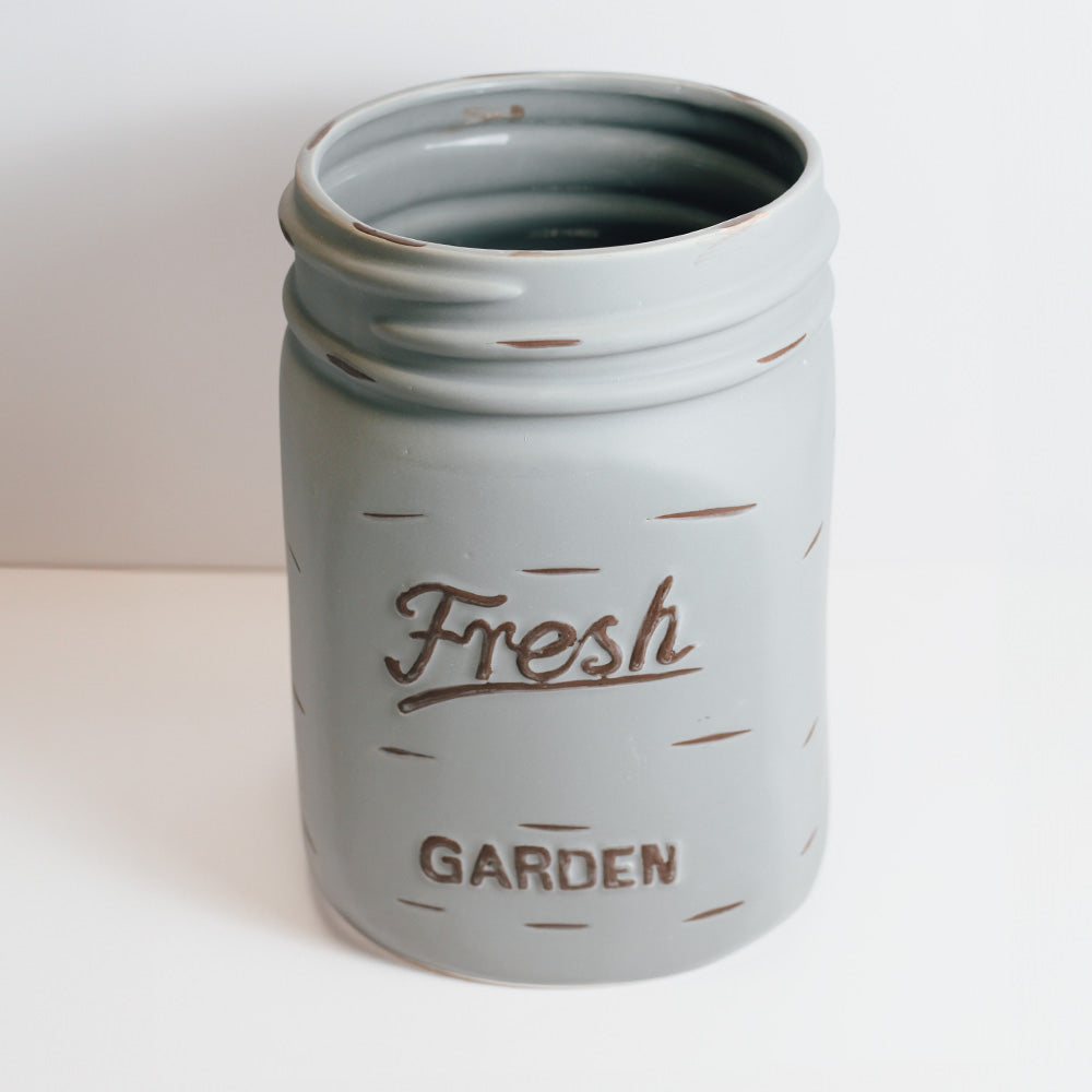 Steel Gray - Mason Jar Planter