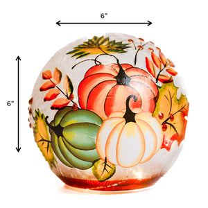Triple Pumpkin - Crackle Glass Orb