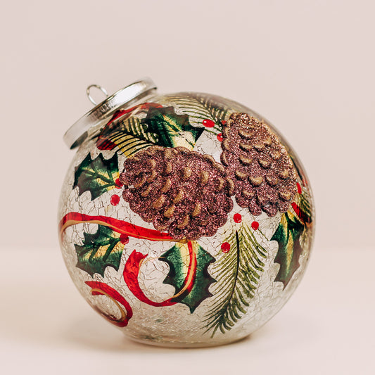 Pinecones - Crackle Glass Ornament