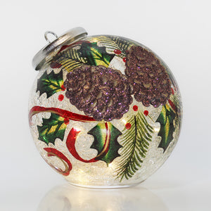 Pinecones - Crackle Glass Ornament