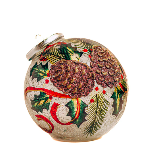 Pinecones - Crackle Glass Ornament