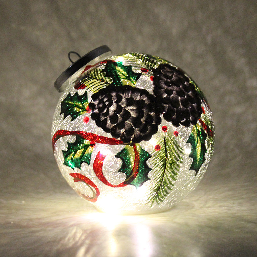 Pinecones - Crackle Glass Ornament