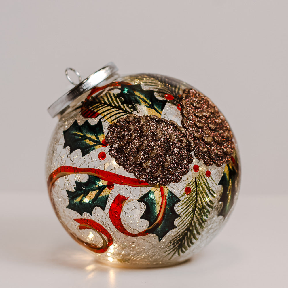 Pinecones - Crackle Glass Ornament