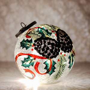 Pinecones - Crackle Glass Ornament