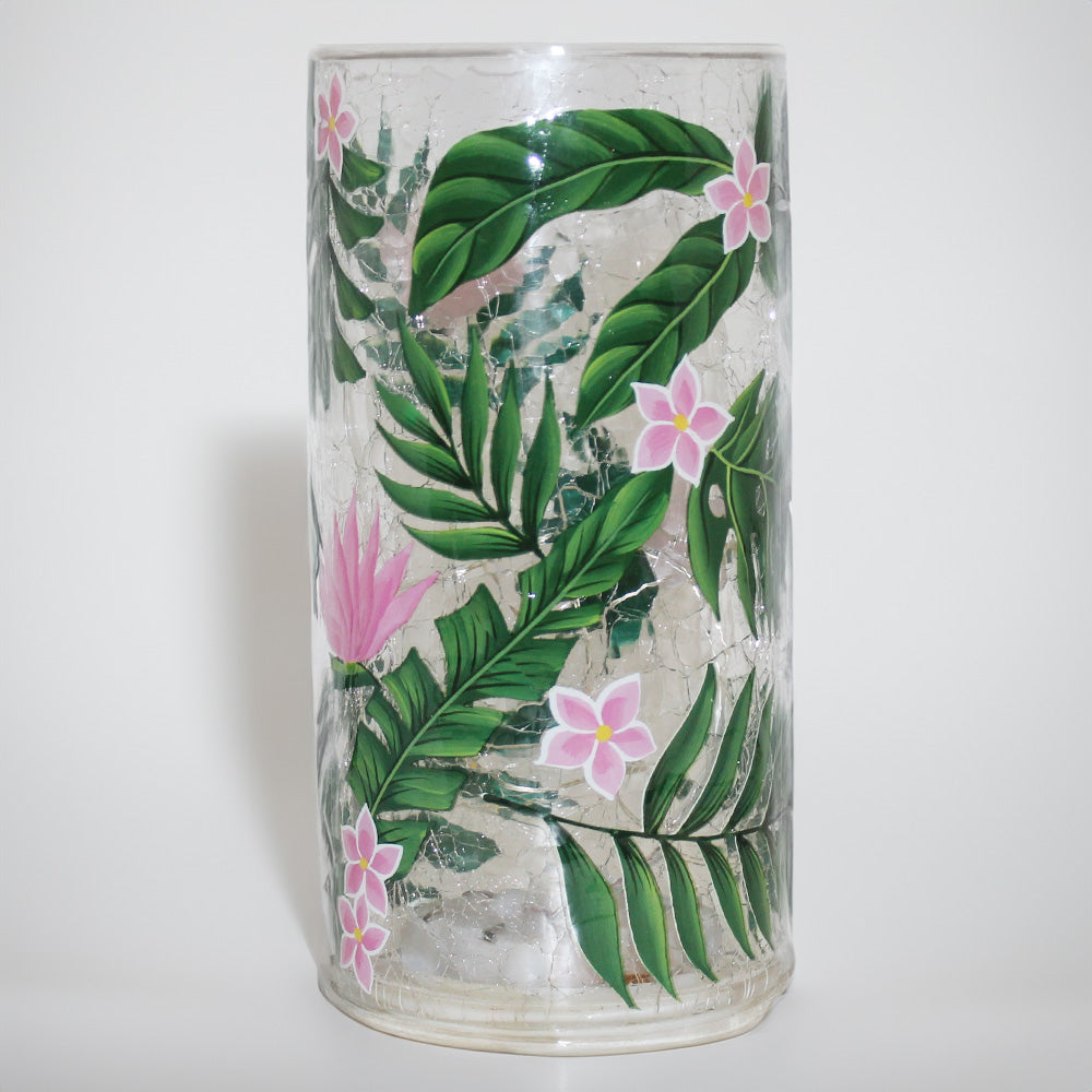 Tropical Flora - Crackle Glass Pillar