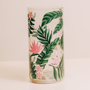 Tropical Flora - Crackle Glass Pillar