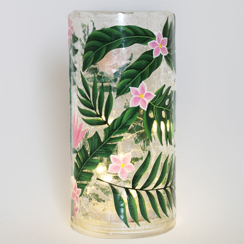 Tropical Flora - Crackle Glass Pillar