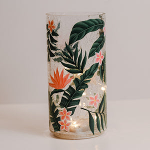 Tropical Flora - Crackle Glass Pillar