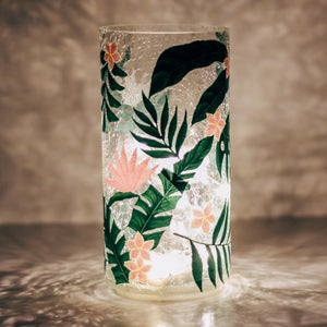 Tropical Flora - Crackle Glass Pillar