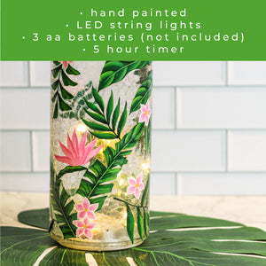 Tropical Flora - LED Glass Pillar