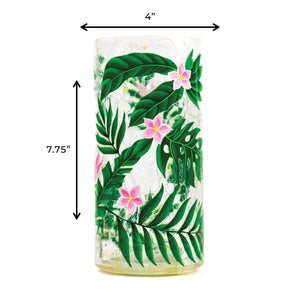 Tropical Flora - LED Glass Pillar