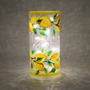 Lemon - Crackle Glass Pillar