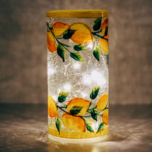 Lemon - Crackle Glass Pillar