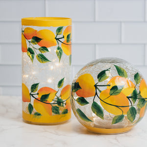 Lemon - Crackle Glass Pillar