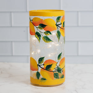 Lemon - Crackle Glass Pillar