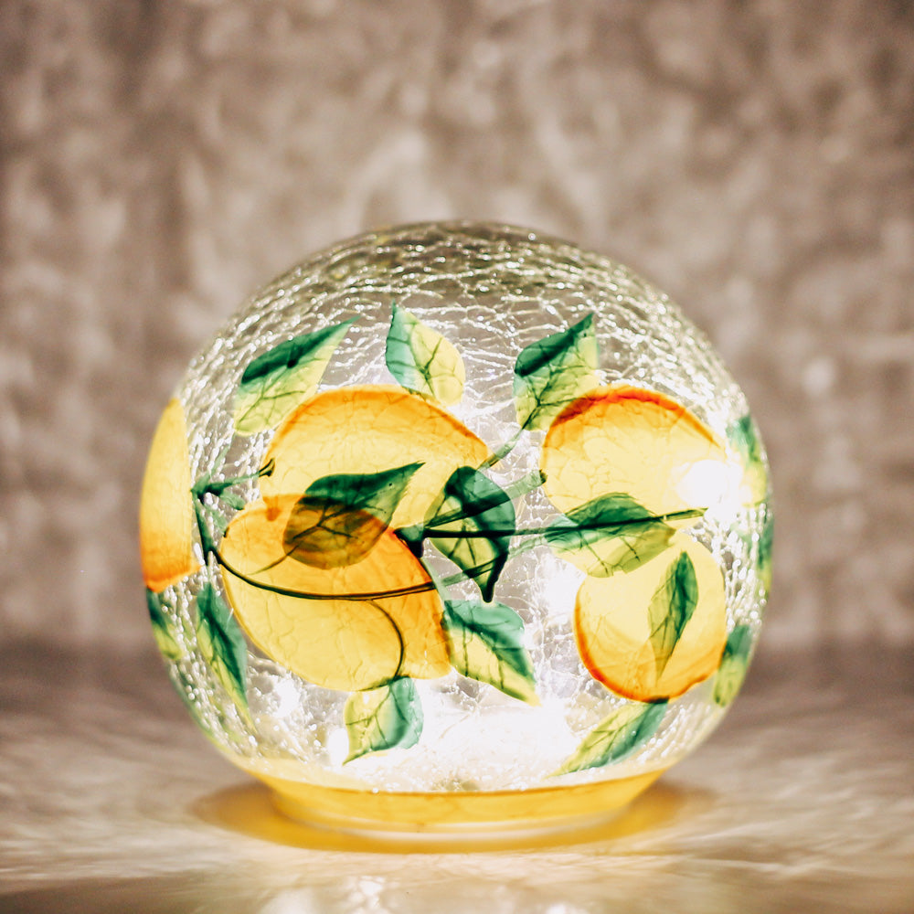 Lemon - Crackle Glass Orb