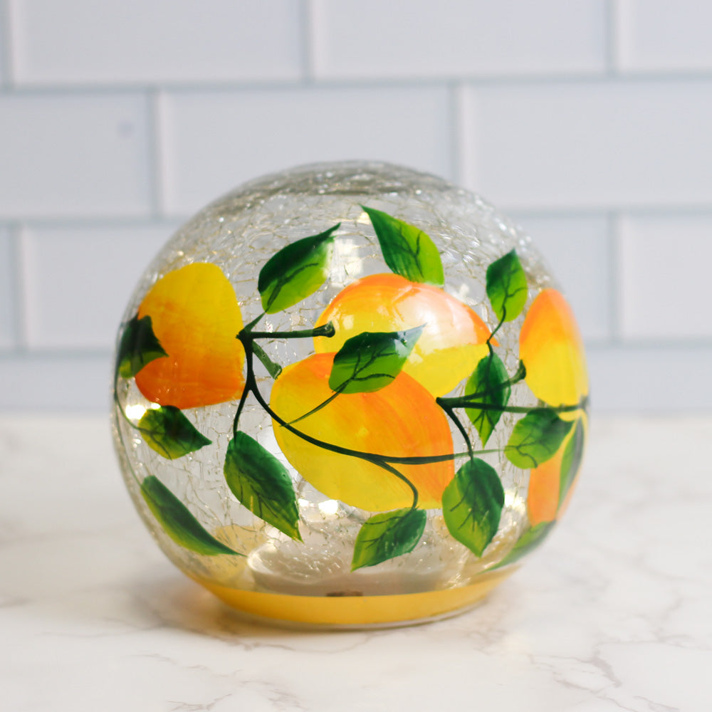 Lemon - Crackle Glass Orb