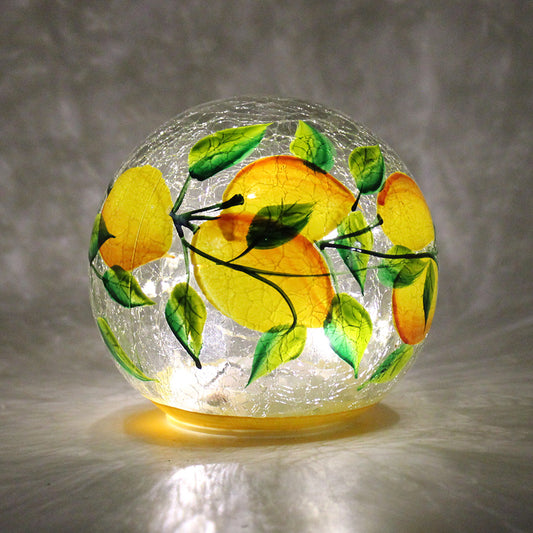 Lemon - Crackle Glass Orb