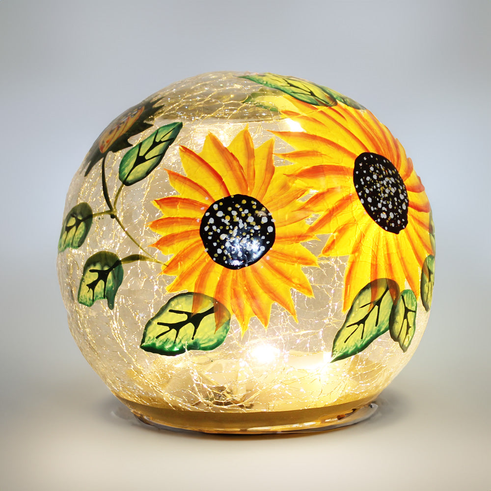 Sunflower - Crackle Glass Orb
