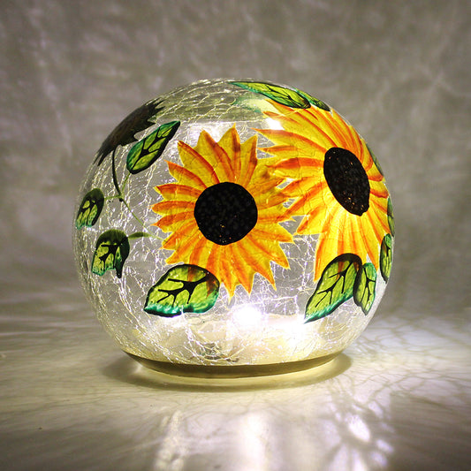 Sunflower - Crackle Glass Orb
