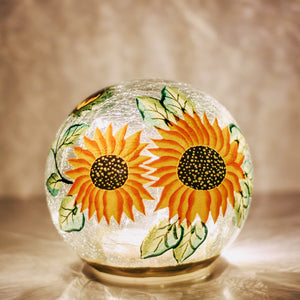 Sunflower - Crackle Glass Orb