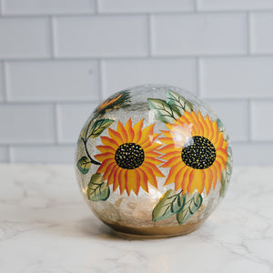 Sunflower - Crackle Glass Orb