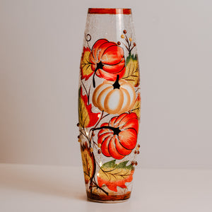 Pumpkin Patch - Crackle Glass Vase