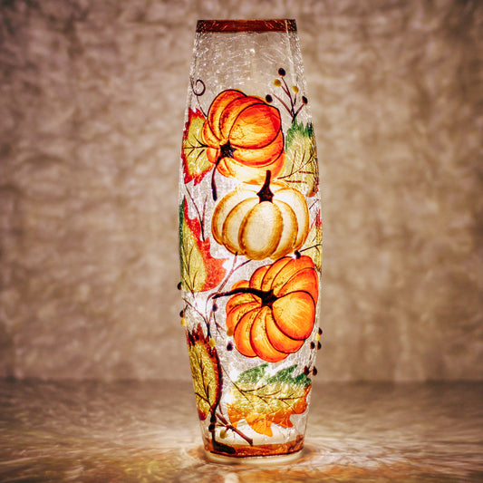 Pumpkin Patch - Crackle Glass Vase