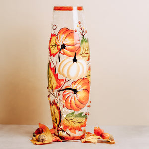 Pumpkin Patch - Crackle Glass Vase