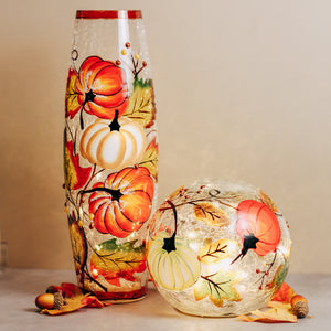 Pumpkin Patch - Crackle Glass Vase